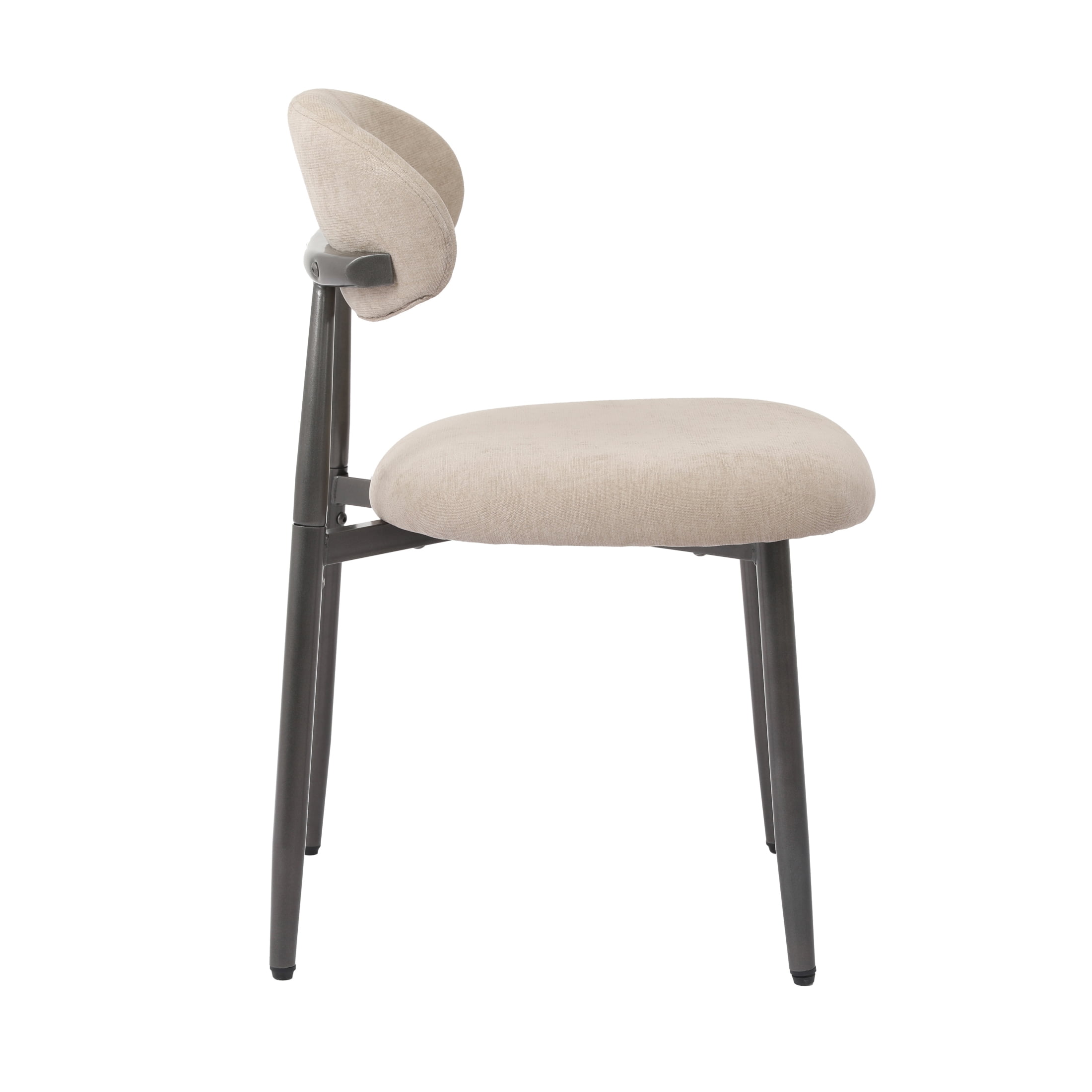 Vinform Upholstered Dining Chairs Set of 2, Fabric Metal Chair for Dining Room, Camel