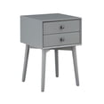thumbnail image 4 of Leptis Mid-Century 2-Drawer Solid Wood Side Table, Gray, 4 of 8