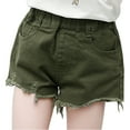 thumbnail image 2 of Ugoldhm Girls' Ripped Denim Shorts (8-16Y) Elastic Waist & Pocket Detail Summer Cotton Everyday Shorts, 2 of 9