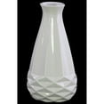 thumbnail image 1 of Vase Rond en Céramique avec Motif Géométrique, Blanc Brillant, 1 of 1