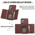 thumbnail image 4 of Designed for Samsung Galaxy A36 5G Wallet Case with Credit Card Holder - Premium PU Leather Flip Kickstand Shockproof Protective Purse Phone Cover for Samsung Galaxy A36 5G - Winered, 4 of 6