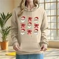 thumbnail image 2 of Womens Comfy Christmas Printed Hoodie - Drop Shoulder Long Sleeve with Kangaroo Pocket, Soft Fleece-Lined Fabric, Loose Fit for All Body Types, Warm Hooded Top for Winter, 2 of 5