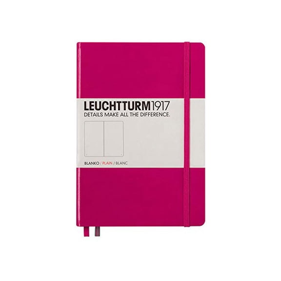 LEUCHTTURM1917 - Medium A5 Plain Hardcover Notebook (Berry) - 251 Numbered Pages