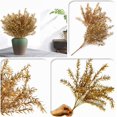thumbnail image 3 of Artificial Plants for Christmas, Plastic Grass Faux Shrubs Fake Leaves Simulation Bushes Home Indoor Outdoor Garden Wedding Festival Decoration Hall Office Table Planter Filler – Gold 2 Pack, 3 of 5