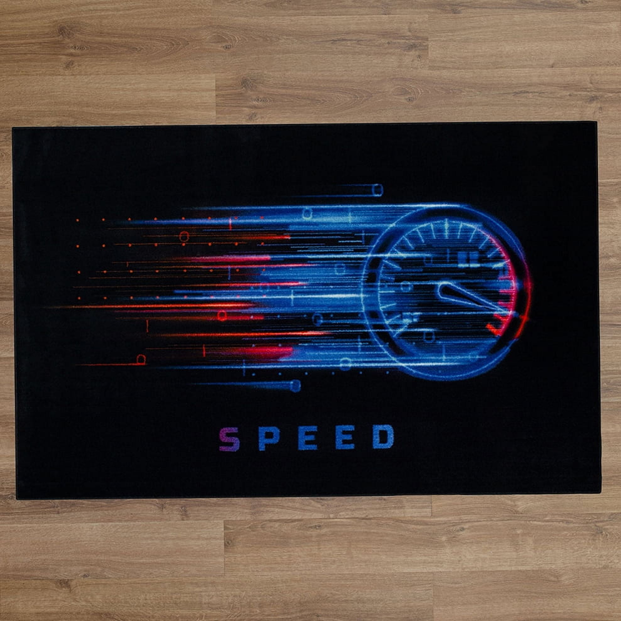 Mohawk Home Need For Speed Printed Indoor Area Rug in Black, 3'4"x5'