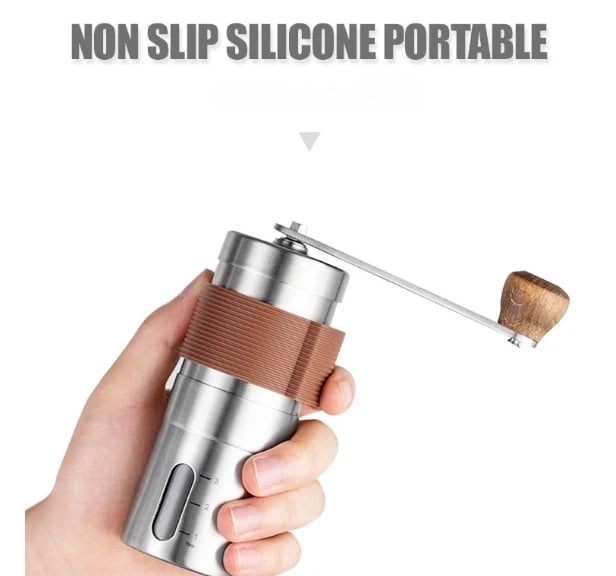 Manual Coffee Grinder with Conical Burr - Adjustable Stainless Steel Hand Crank Grinder for French Press, Espresso, Travel Camping