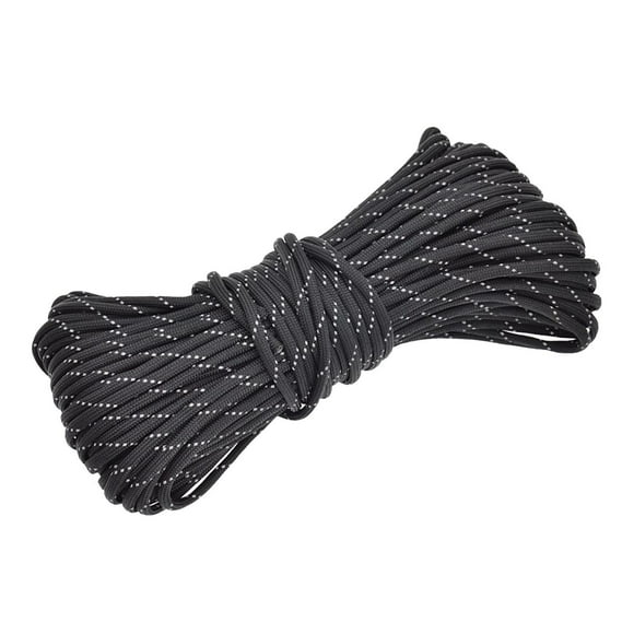 S SERENABLE Outdoor Rock Climbing Rope, 4mm Heavy Duty & 31m(101 ft) Emergency Fire Black