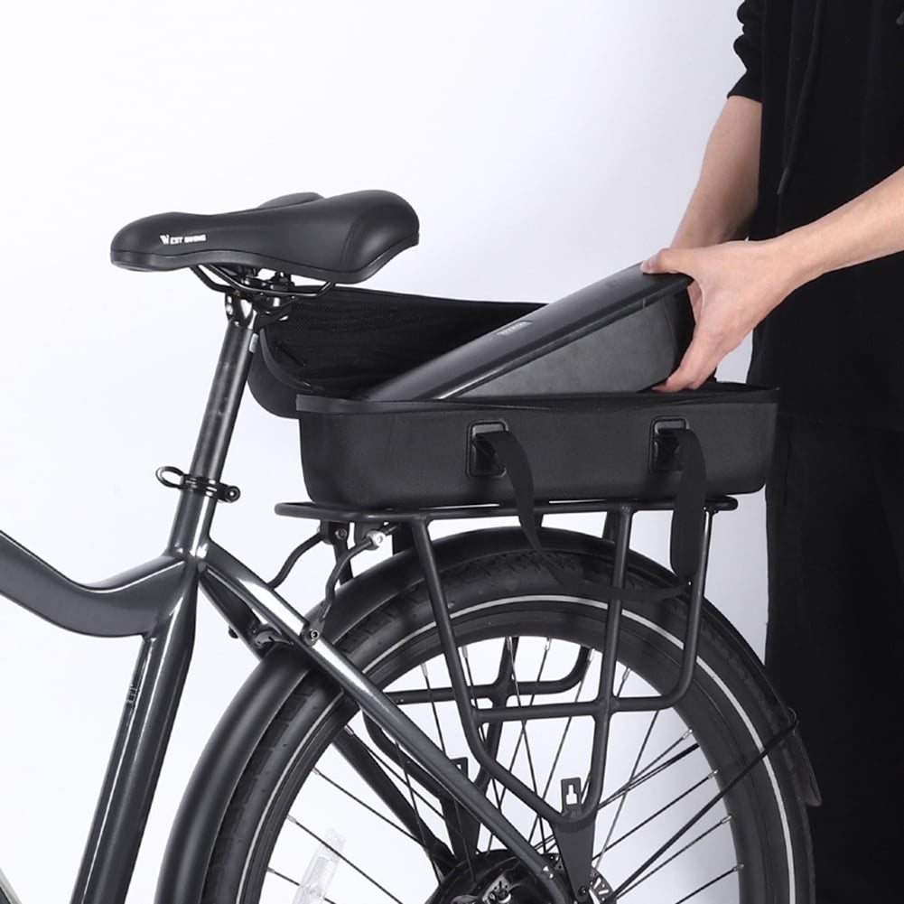 WEST BIKING Battery Bag - Hard Shell Rack Bag, Electric Bicycle Rear Rack Waterproof Bag, Multifunction Large Pannier for Bicycle, Electric Bike Rear Seat Bag Bike Trunk Bag