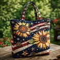 thumbnail image 3 of Quilted Tote Bag for Women 250th Anniversary Quilted Tote Bag for Women,American Flag Shoulder Bags,4th of July Casual Shoulder Bag Gift (Multicolour1,M), 3 of 7
