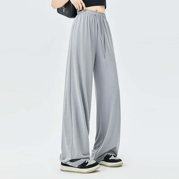 SNKSDGM Anniversary Girls Loose Fit Flowy Pants Casual Elastic Waist Long Trousers for Teens Comfortable Everyday Wear Spring Summer
