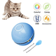 thumbnail image 1 of Juguete para gatos de interior, pelota automática interactiva de 360 grados, recargable por USB con flash LED y hierba gatera azul incorporada., 1 of 5