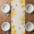 thumbnail image 6 of Yellow Gnomes Table Runner - 120 Inch Long, Kitchen Dining Table Runner Dresser Scarves, Vintage Daisy Honey Plaid Flower Farmhouse Decor for Coffee Tables Wedding Party Banquet, 6 of 8