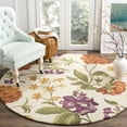 thumbnail image 2 of SAFAVIEH Blossom Tracy Floral Flowers Wool Area Rug, Ivory/Multi, 6' x 6' Square, 2 of 10
