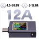 thumbnail image 4 of DC4.5-50V 0-12A PD3.1 Pantalla Digital Multifunción Amperímetro de Voltaje CC Medidor de Potencia Probador de Carga de Teléfono Celular Tipo C, 4 of 5