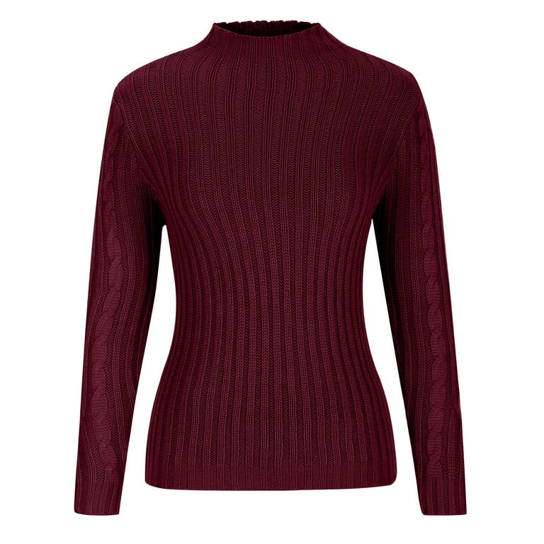 Twist High Neck Collar Long Sleeve Sweaters Twist High Neck Collar Long Sleeve Sweaters