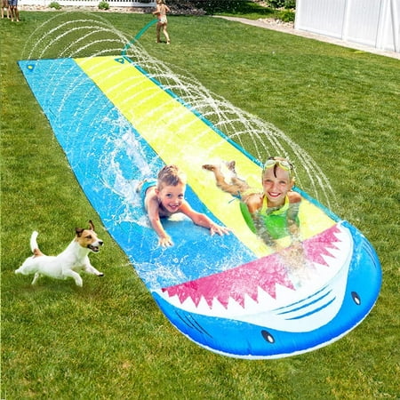 Terra Double Lane Slip Water Slide for Kids And Children with 2 Bodyboards  Summer Water Slide Toy for Outdoor Water Fun Play 16 Ft