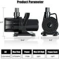 thumbnail image 6 of Submersible Pump 4755GPH 170W Submersible Water Pump Pond Pump Submersible Pump, Water Fountain Pump Aquarium Pump with 33 Feet Hight Lift, 6 of 7
