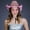Pink, variant on Pink Fedora, Neon Cowboy Hat, Disco Cowgirl Hat with Light for Club, Sparkly Glitter Space Cowboy Hat Fun Metallic Holographic Party
