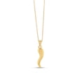 thumbnail interactive-video image 1 of 10K Real Gold Italian Cornicello Pendant Necklace – 1.7" Horn On 2.2mm Rope Chain 1 of 3
