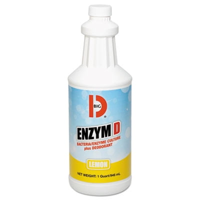 Big D Industries 500 Enzym D Digester Liquid Deodorant, Lemon, 32oz, 12/carton
