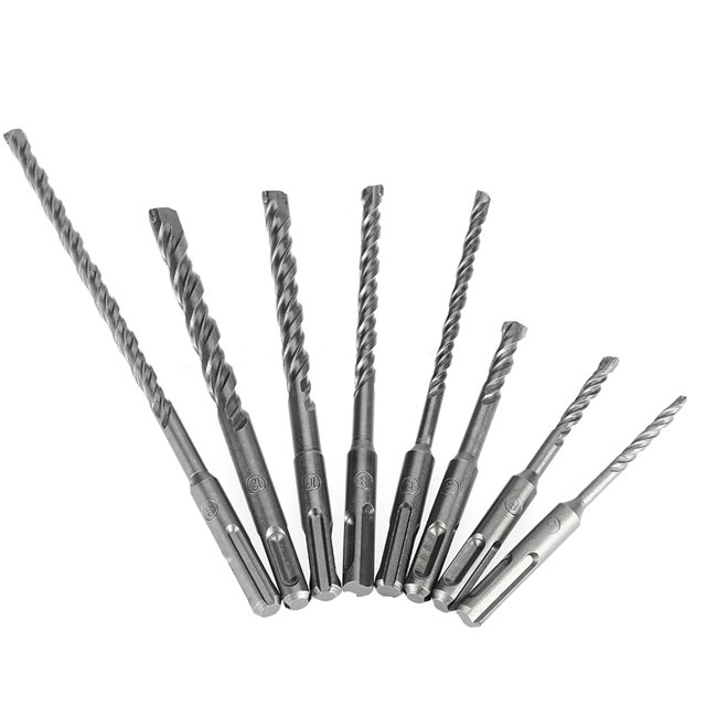 8pcs / set de 2 pozos de 2 ranuras SDS caña Martillo de Impacto Broca de martillo eléctrico SDS PLUS Irfora Brocas
