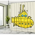 thumbnail image 5 of Ambesonne Yellow Submarine Shower Curtain, Grunge Style, 69"Wx84"L, Grey Yellow Blue, 5 of 5