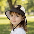 thumbnail image 2 of Oiyii Toddler Girls Breathable Bucket Hats Bear Embroidered Mesh Panel Camping Sun Hats, Black, 2 of 7