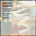 thumbnail image 3 of Uxcell Champagne Velvet Ribbon 3/8" Wide x 25 Yards Vintage Roll for Gift Wrapping, 3 of 6