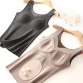 thumbnail image 5 of felwors Built in Bra Tank Tops for Women,2025 Elegant Patchwork Thermal Underwear High Stretch Comfy Layer Cami Grey, XXL, 5 of 7