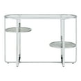 thumbnail image 2 of Furniture of America Jolle 2-Shelf Waterfall Pattern Glass Top and Chrome Sofa Table, 2 of 7