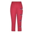 thumbnail image 4 of Juslio Girls Pants Kids Girls Fashion Print Summer Leisure Yoga Leggings Sports Cropped（Pink Capris， 5 Years）, 4 of 4