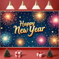 thumbnail image 3 of Balloon Design Happy New Year Banner Gift Box Glitter Decor Festive Backdrop for Holiday Party Event Celebration, 3 of 5