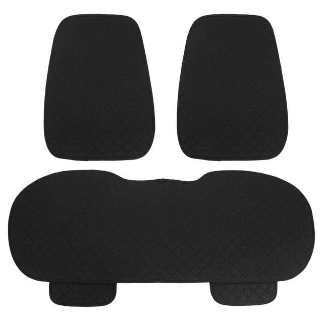 Funda para asiento de automóvil Unique Bargains Juego delantero trasero Fibra de Lino negro