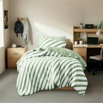 Regency Heights Twin/Twin XL Size Comforter Sets, 5-Piece Bed in a Bag for Dorm Bedding, Reversible Striped Comforter Bed Set with Sheets, Sage