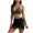 Green, variant on Erwazi Women's 3 Piece Bikini Set Backless Halter Neck Triangle Drawstring Swimsuit Set with Beach Skirt