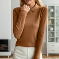 thumbnail image 2 of Wdgfv Women's Crewneck Sweater Pullover Elegant Ladies Lapel Knitted Pullover Sweater with Slim Fit Long Sleeve and Bottoming Shirt Design for, 2 of 4