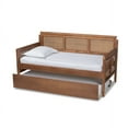 thumbnail image 3 of Baxton Studio Toveli Vintage French Inspired Ash Wanut Finished Wood and Synthetic Rattan Daybed with Trundle, 3 of 7