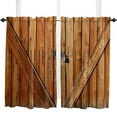 thumbnail image 5 of Vintage Farm Wood Door Rustic Curtains Home Decor Living Room Kitchen Balcony Room Window Curtain Bedroom Patio Decoration, 5 of 7