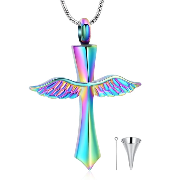 Cross Urn Necklace for Ashes Keepsake Urn Cremation Jewelry Memorial Ash Holder Pendant