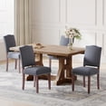 thumbnail image 6 of EOP Mid-Century Modern Upholstered Dining Chairs Set of 4, Farmhouse Fabric Kitchen & Dining Room Chairs with Extra Padded Seat, Ideal for Living Room, Restaurant, Dark Gray, 6 of 12