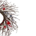 thumbnail image 3 of Northlight Berries and Stars Artificial Patriotic Twig Wreath - Red and Blue - 24-Inch, 3 of 3