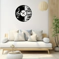 thumbnail image 3 of Vintage Music Note & Piano Key Wall Clock - Silent Non-Ticking Japanese Quartz Movement, Wooden Frame with Black Vinyl Record Design Rock and Roll Home Decor Gift for Musicians, Music Decor,, 3 of 6