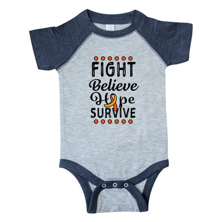 

Inktastic Leukemia Awareness Fight Believe Hope Fight Gift Baby Boy or Baby Girl Bodysuit