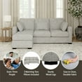 thumbnail image 4 of Hillsdale Furniture York Upholstered Sectional Chaise Stone Gray Fabric, 4 of 19