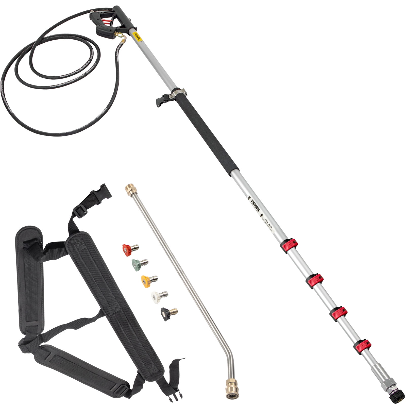 5,5m 18ft Telescopic Lance For KARCHER Pressure Washer with Nozzle and Belt 