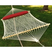 Algoma 13ft White And Beige Netted Hammock With An Attached Pillow