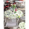 thumbnail image 5 of Outdoor Tablecloths with Umbrella Hole & Zipper, Green Leaves Round Tablecloth 54 Inch, Summer Botanical Farmhouse Leaf Watercolor Waterproof Table Cloth, Patio/Pool/Picnic Table Covers, 5 of 8