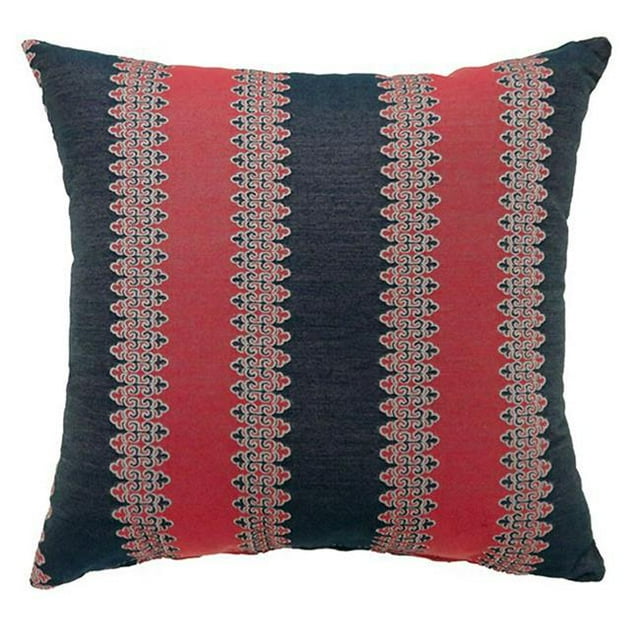Petit Oreiller Contemporain en Tissu, Finition Rouge et Bleue, Lot de 2