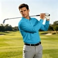 thumbnail image 7 of LWavelet Mens Polo Shirts Long Sleeve Button Collared Golf Shirts Casual Classic Business Dress Shirts for Office Work, 7 of 7