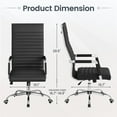 thumbnail image 7 of Furmax Faux Leather Office Chair with Lumbar Support and Armrest, High-Back Swivel Conference Chair, Black, 7 of 7